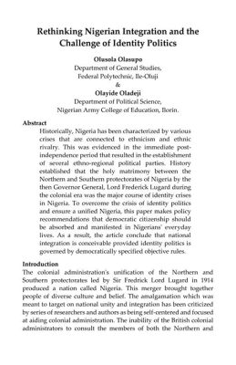  Rethinking the Nigerian Novel: An Exploration of Postcolonial Identity and Narrative